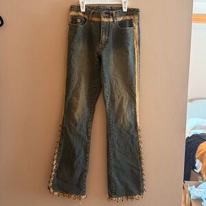 Vintage Pepe Blue Denim Jeans with Grommet Detail